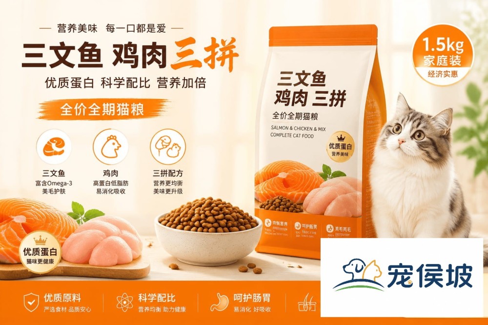 三文鱼鸡肉三拼猫粮｜1.5kg